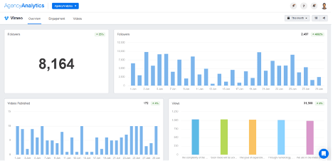 Reporting page for personalised video 