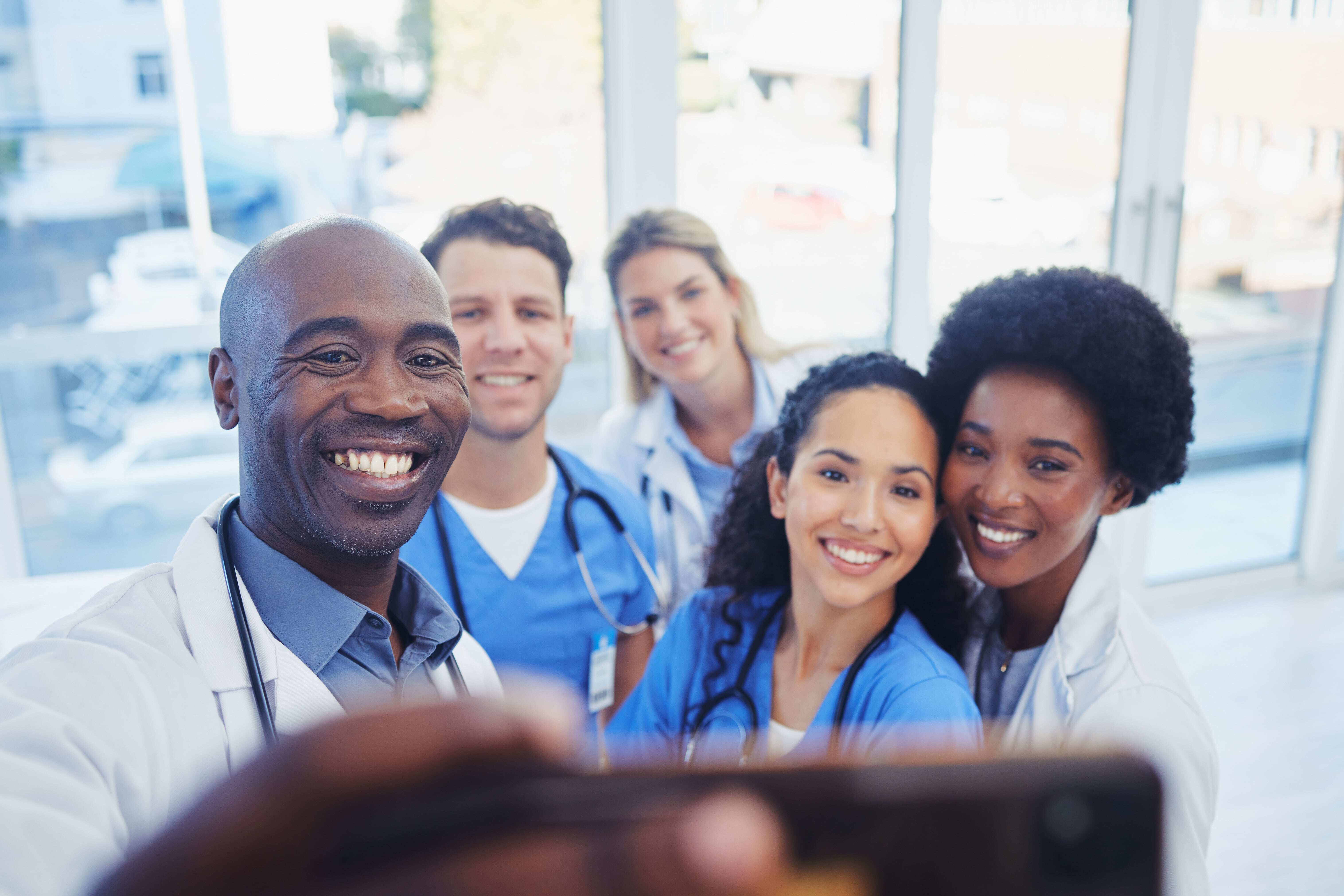 Selfie taken by a team in the healthcare industry